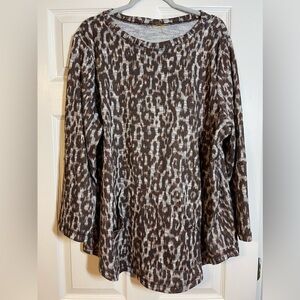 Ruby Rd Women’s Plus Size Leopard Pullover Top‎ Size 3X